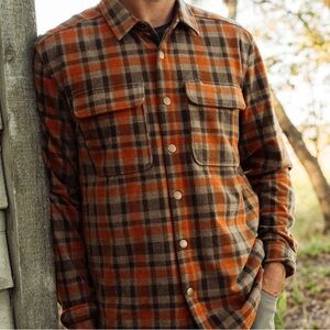 NWT Marsh Wear Mens Large Plaid Button-Up Shirt in “Coriander” outdoor flannel
